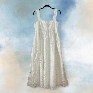 English Factory Broderie Anglaise Dress White Eyelet Size M Easter Preppy Boho
